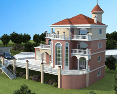 AS066贵州长硕县陈先生三层带架空层豪华别墅图欣赏