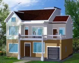 AT363二层新农村简约大气小别墅建筑设计图纸11m×12m