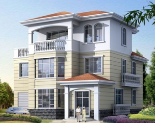 [永云别墅]AT975三层现代复式别墅带车库图纸11m×12m