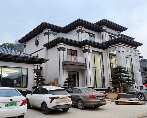 【岳阳刘府】君山区许市镇五开间带辅楼高端别墅设计施工+装饰全案定制