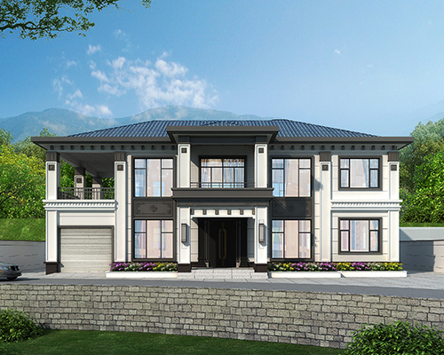 【实地设计】衡阳衡山蓬源镇五开间二层新中式乡村别墅定制设计案例